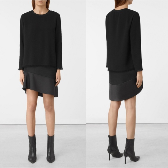 All Saints Dresses & Skirts - NWT {All Saints} Black Shea Long Sleeve Tier Dress
